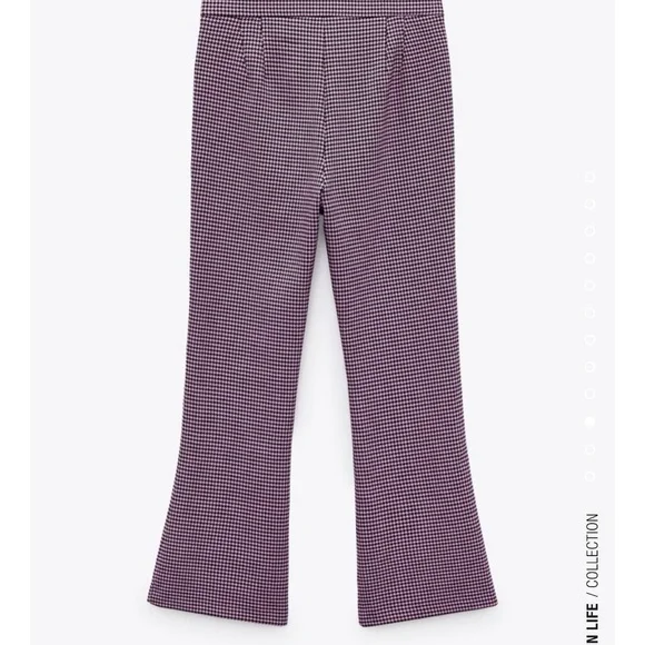 “Last one”ZARA HOUNDSTOOTH MINI FLARE PANTS - Picture 9 of 12